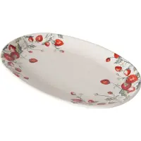 Boltze Servierplatte aus Keramik EMILY, Erdbeermuster, 29 x 18 cm