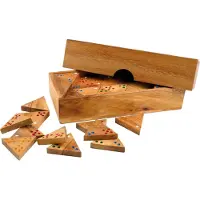 Philos Holz Dreieck Domino Spiel in Aufbewahrungsbox - Gesellschaftsspiel