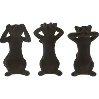 Jline 3er-Set: Dekoaufsteller "Katze" in Schwarz - (H)14 cm - onesize
