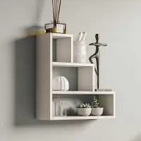 Emob | Wandregal Piramit Weiß Spanplatte 62x62x18 cm | NADUVI