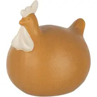 J-Line Dekofigur "Hahn" in Hellbraun - (H)18 x Ø 17 cm - onesize