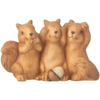 J-Line Eichhörnchen Sehen/Hören/Schweigen Porzellan Braun