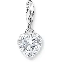 Thomas Sabo Charm-Anhänger Herz Weiss Silber