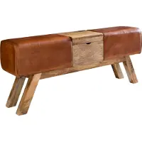 FineBuy Truhenbank Mango Braun