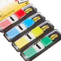 Post-It Flags, Primary Colors, 1/2 in Wide, 35/Dispenser, 4 Dispensers/Pack, Blau, Grün, Rot, Gelb