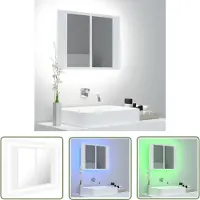 The Living Store LED-Bad-Spiegelschrank Weiß 60x12x45 cm Acryl