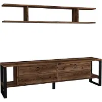 Skye Decor , Melis- Melis CTQ, Nussbaumfarbe, TV-Schränke, 45x160x30 cm, 100% Melaminbeschichtete Partikelplatte