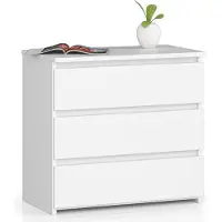 Akord Nachtkommode CL3 in Weiß minimalistischer Stil mit 3 Schubladen 60 cm