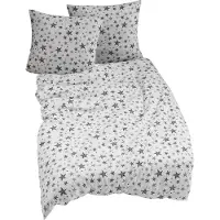 TRAUMSCHLAF Flanell Bettwäsche Sterne 155x220 cm + 80x80 cm