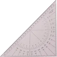 Linex 2800MH Nautischer Winkelmesser, Navigation Kursdreieck, 28 cm, Längenmaßskala 240mm, transparent