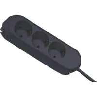 Bachmann SMART Steckdosenleiste 3x Schutzkontakt, geschraubt, schwarz, 3 m