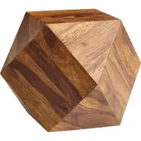 Wohnling Couchtisch 57 x 42,5 x 57 cm Sheesham Massivholz Sofatisch Modern Wohnzimmertisch in Diamantform Holztisch Massiv Wohnzimmer Echtholz Tisch