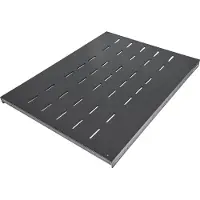 Intellinet 19" Fachboden zur Festmontage, 1 HE, 600 mm Tiefe, besonders hohe Traglast, schwarz, Regalboden, Stahl, Schwarz, 3 kg