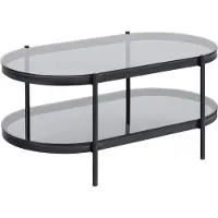 Ebuy24 Bayonne Couchtisch 1 Ablage, Glas rauchfarbenen.