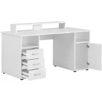 Schildmeyer Schreibtisch "Baku", weiß (light weiß, light weiß, light weiß), B:150cm H:86,7cm T:70cm, Tische, Schreibtisch, Solide Verarbeitung - Dieses Produkt ist in Deutschland gefertigt