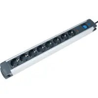 As Schwabe as-Schwabe 8-fach Aluminium-Steckdosenleiste 1,5m Überspannungsschutz 230V IP20