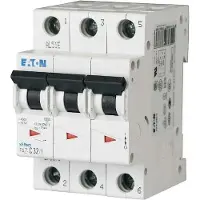 Eaton Circuit Breaker, D Curve, 25A, 3-Pole