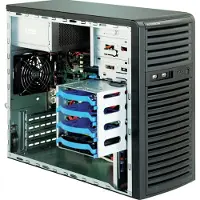 Supermicro SuperChassis 731i-300B, Mini Tower, Server, Schwarz, micro ATX, Metall, HDD, Netzwerk, Leistung