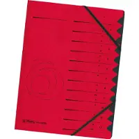 Herlitz Ordnungsmappe easyorga, A4, Karton, 12 Fächer, rot Colorspan-Karton, 355 g-qm, innen schwarzer Manil