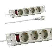 EFB Elektronik 10- 1HE Steckdosenleiste 4 x CEE 7/3 mit Schalter im Aluprofil, grau Hersteller: (EK631DE.11GR)