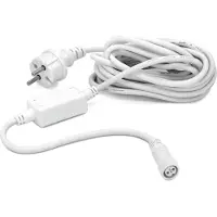 Hellum System Profi Netzkabel IP44 Stecker, wetterfest, Länge 500cm, Kabel weiß outdoor