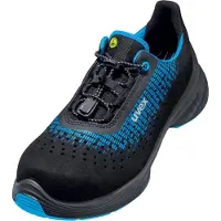 Uvex 1 G2 Sicherheitsschuh S1 Halbschuh Weite 10, Männlich, Erwachsener, Sicherheitsschuhe, Schwarz, Blau, EN, ESD, SRC, Schnürverschluss