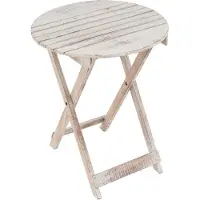 VCM Klapptisch | Beistelltisch klappbar | Blumentisch ca. 3kg | Holz geflammt rund Ø 50cm