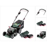 Metabo RM 36-18 LTX BL 46 Akku Rasenmäher 36 V ( 2x 18 V ) 46 cm Brushless + 2x Akku 8,0 Ah + Doppelladegerät