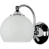 Licht-Erlebnisse Wandlampe Bad Weiß Chrom Metall Glas Kugel Schirm NABO Wandleuchte Badezimmerleuchte