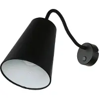 Licht-Erlebnisse Wandleuchte mit Schalter flexibel Schwarz E27 Metall Modern Wandlampe