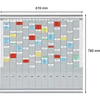 Franken T-Kartentafel Jahresplaner, 81,9 x 78 cm, 12 Träger + 2 Index, 35 Schlitze, PV-SET4