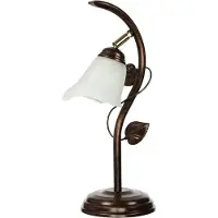 Licht-Erlebnisse Tischleuchte 40 cm E14 Braun Glas Metall Floral Tischlampe
