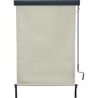 Mendler Vertikalmarkise MCW-F42, Senkrechtmarkise Sichtschutz Außenrollo Rollo, UV-Schutz 50 Stoff 250x100cm, creme-beige