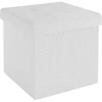 Intirilife Sitzhocker 38x38x38 cm in SCHNEE WEIss