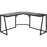 Mendler Eck-Schreibtisch MCW-K66, Computertisch Arbeitstisch, MVG- 76x140x140cm, MDF Metall dunkelbraun
