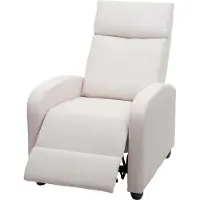 Mendler Fernsehsessel MCW-F76, Relaxsessel Sessel Liegesessel, Liegefunktion verstellbar Stoff/Textil creme