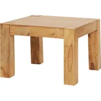 FineBuy Couchtisch Akazie Massivholz 60x60 cm Quadratischer Wohnzimmertisch Handgefertigt & Naturfarben Beistelltisch aus Echtholz