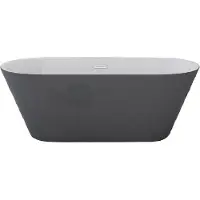 Jet-Line Design Badewanne 170 x 80 x 58 cm, freistehende Badewanne, grau