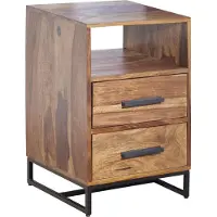 FineBuy Nachttisch Nachtkommode Boxspringbett Massivholz 40x35x66 cm Schubladen