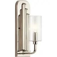 Kichler Elstead Kimrose Wandleuchte E14 Poliertes Nickel Klar geriffelt