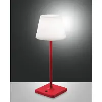 FABAS LUCE LED Außen-Akku Tischleuchte Adam Ø150mm 2,5W Warmweiß IP44 Rot dimmbar Akku