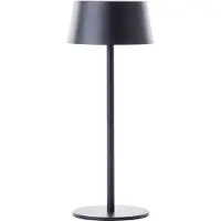 Brilliant schwarze Solar Außentischleuchte PICCO | aufladbar über Solar und USB | 4W 300lm 3000K | Metall/Kunststoff