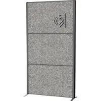 MAUL Stellwandsystem MAULconnecto Uplight, 3 x Akustikvlies dunkel, LED-Leuchte mit 2500 lm & 4000 k, Klettverbindung, Standfuß, H 1800 x B 1000 mm, anthrazit