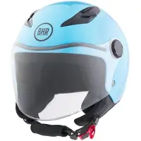 BHR 838 CHILDREN, Kinder-Motorradhelm Demi-Jet ECE 22.06, Rollerhelm mit kratzfestem Visier, Blau, S
