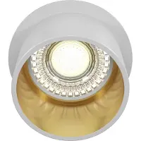 Maytoni Reif Spot Einbauleuchte DL050-01WG - Strahler mit Basic Design 1xGU10, Weiß mit Gold, aus Aluminum, 50 W, IP20 exkl. Leuchtmittel