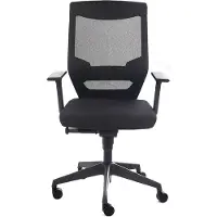 Rocada Ergoline 908-4, Gepolsterter Sitz, Netz-Rückenlehne, Schwarz, Schwarz, Stoff, Schaum, Technopolymer