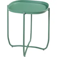 En.casa Tabletttisch ‘Sandefjord’ rechteckig mit einem abnehmbaren Tablett Stahl 53 x 46 x 46 cm Grün