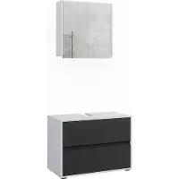 Vicco Badmöbel-Set Maltin Weiß/Anthrazit 2 Teile, Model 41597