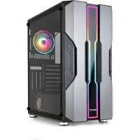 TooQ Nightcity, Midi Tower, PC, Schwarz, Silber, ATX, EATX, micro ATX, Mini-ITX, Stahl, Gehärtetes Glas, Multi