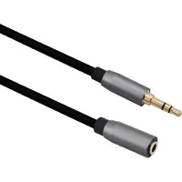 Helos Verlängerungskabel, Klinke 3,5mm St./Buchse 3 Pin, PREMIUM, 1,0m, schwarz Klinke 3,5mm Stecker/Klin